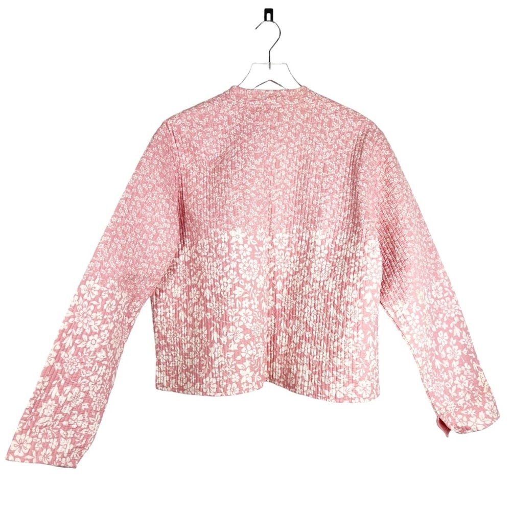 ORVIS Vintage Pink Floral Cotton Button Down Quilted Jacket Boxy Fit XL - Picture 6 of 6